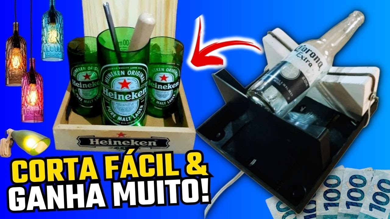 MÁQUINA DE CORTAR GARRAFA DE VIDRO: Ideia de Negócio Para Ganhar Dinheiro Com Artesanato de Garrafas