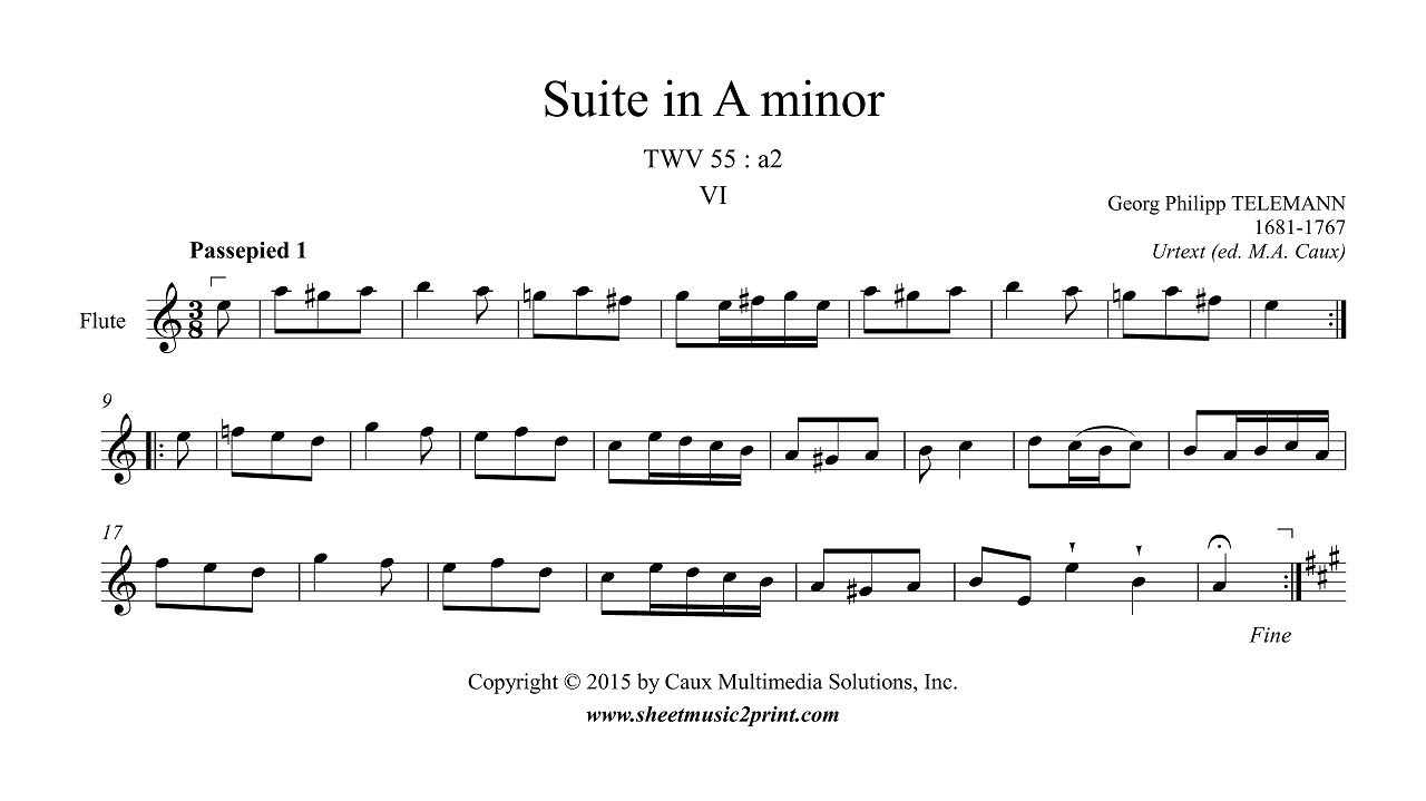 Telemann : Suite in A minor, TWV 55:a2 (VI : Passepieds 1 & 2)