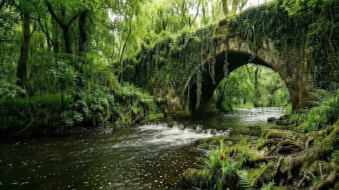 3 Hours of Peaceful Nature Ambience: Abandoned Forest Ruins & Stream Sounds for Study & Sleep