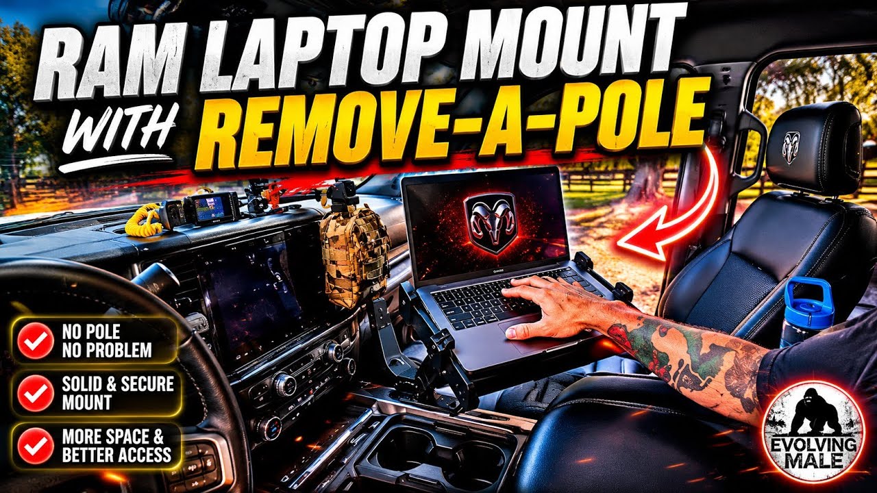 Ram Laptop mount with Remove A Pole Base for Pickup Truck