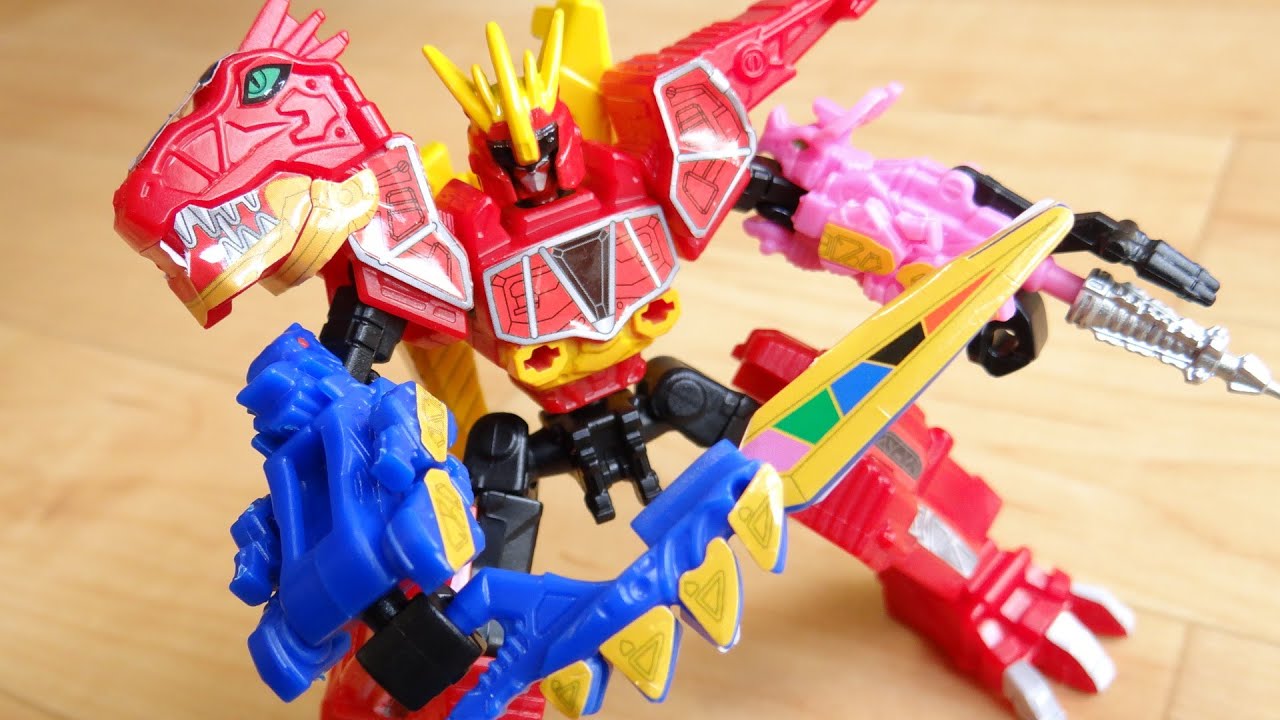 超可動！ガシャポン 真可動合体 獣電竜３ ドリケラ & ステゴッチ キョウリュウジンにカミツキ合体！キョウリュウジャー トバスピノ(スピノダイオー)