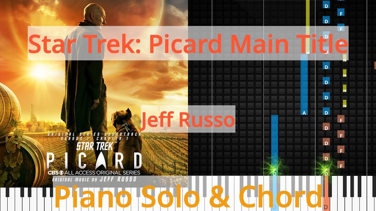 🎹Star Trek: Picard Main Title, Solo & Chord, Jeff Russo, Synthesia Piano