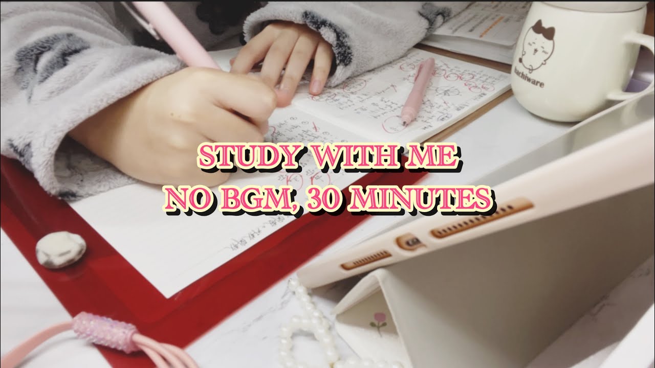 集中できない日こそ30分だけ本気だそ🌷.*/Quiet Study With Me【no bgm】【Writing ASMR】