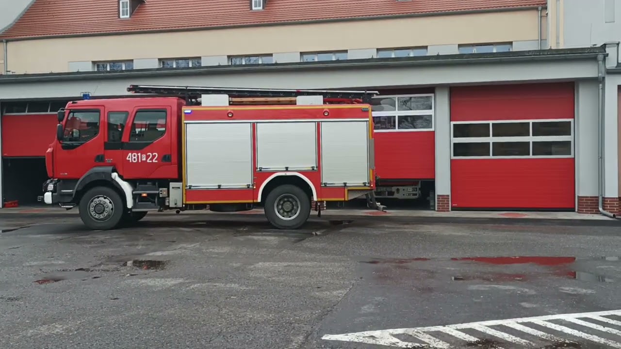 Alarmowo GBA Renault z JRG Kościan  do Jednostki oraz Wyjazd Alarmowy do zdarzenia