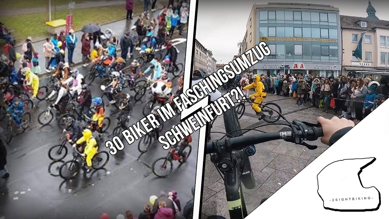 30 Biker im Faschingsumzug Schweinfurt?! // Wheelies, Fails uvm. // 2SightBiking