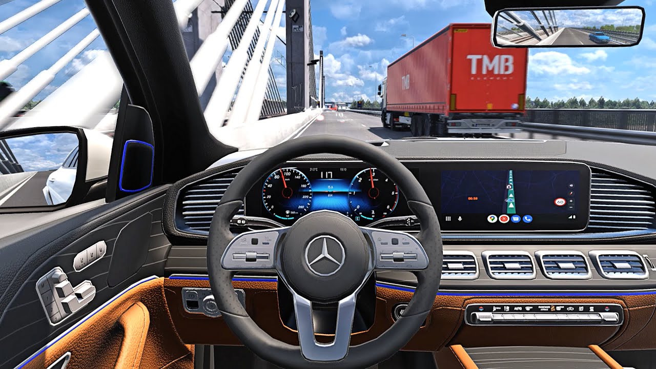 Mercedes Benz GLS 63 2023 - Euro Truck Simulator 2 [Steering Wheel Game Play]