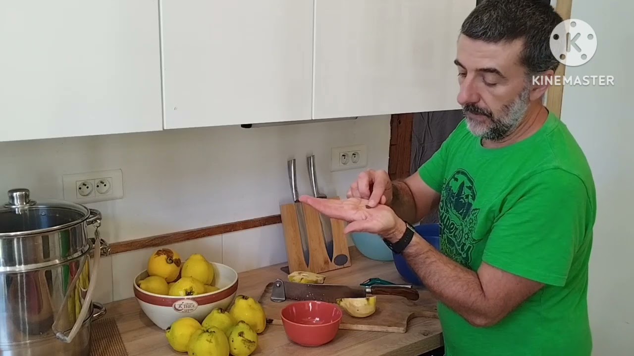 Transformation de coings : extraction de jus à vapeur, réalisation de pâtes de coings.