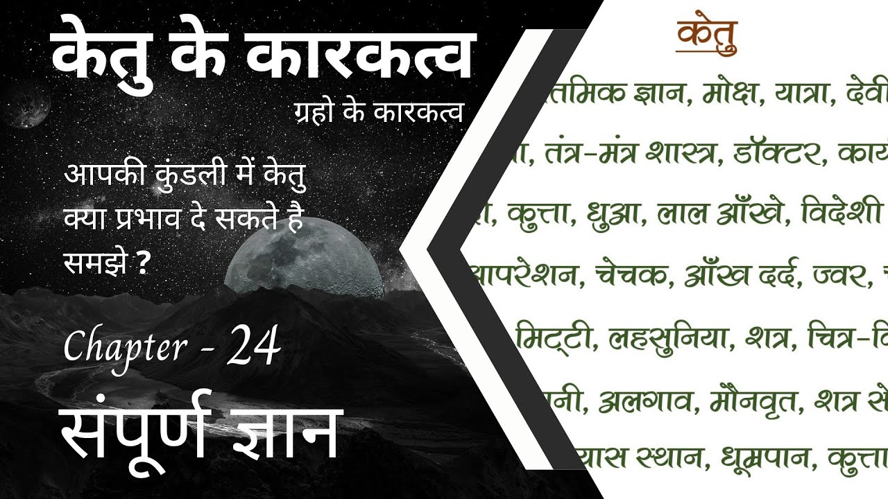 Lesson- 24 | केतु के कारकतत्व | Karakatva of Ketu | केतु किस का कारक है ? अपनी कुंडली में इसे समझे ?