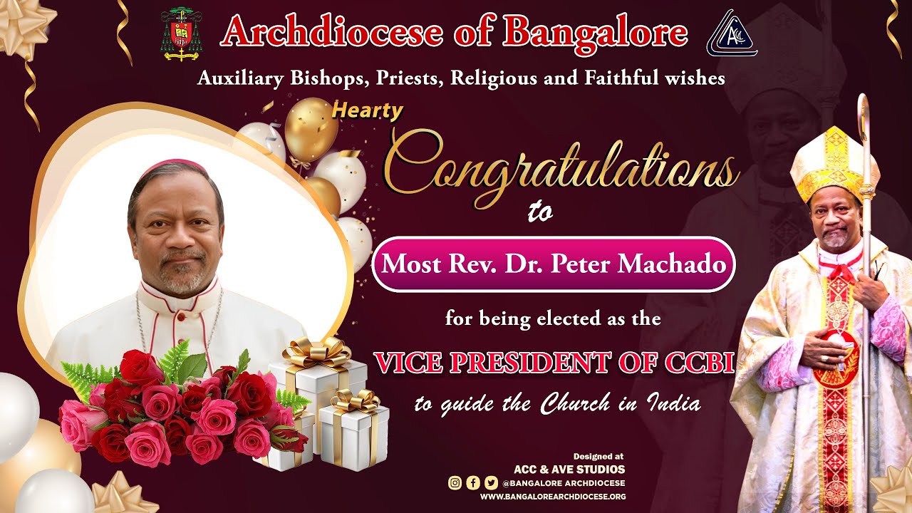 Wishing Archbishop Most. Rev. Peter Machado Vice President of CCBI | Archdiocese of Bangalore