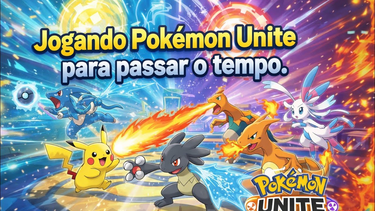 Jogando Pokémon Unite para passar o tempo.