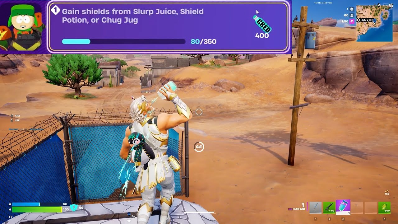 Gain shields from Slurp Juice, Shield Potion or Chug Jug Fortnite