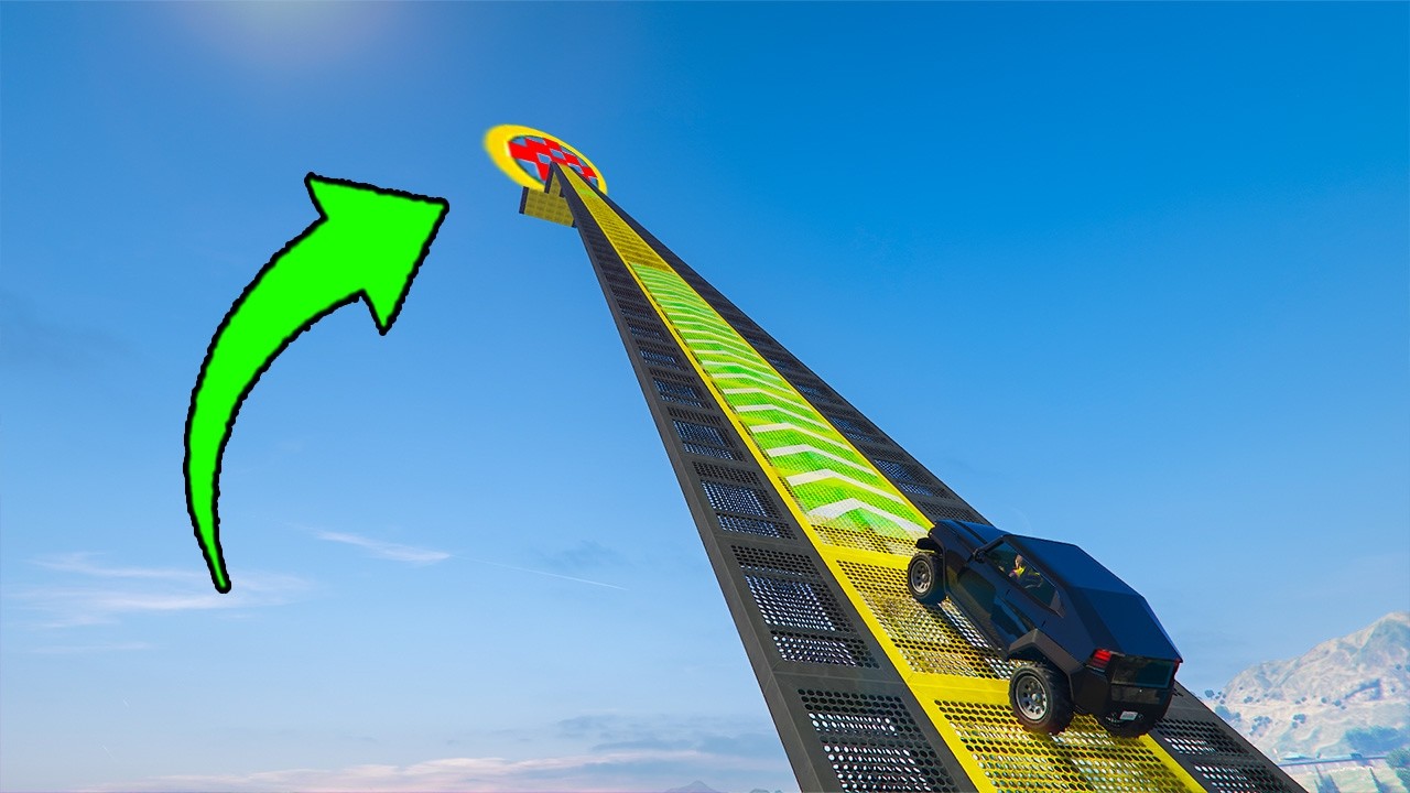 Custom Car Parkour Race in GTA only PIRO can complete this
