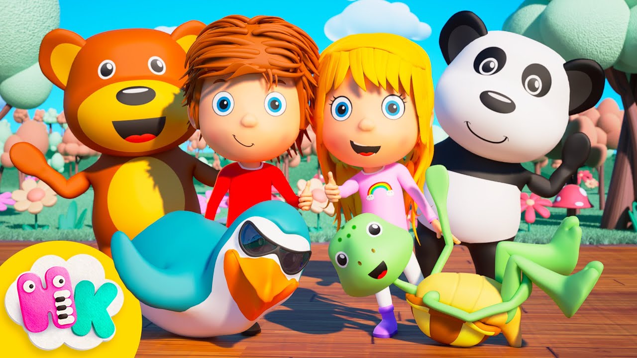 Marche ici, marche là 🕺🐼 Quatre petits pas en avant | Chanson Danse Bébé | HeyKids en Français