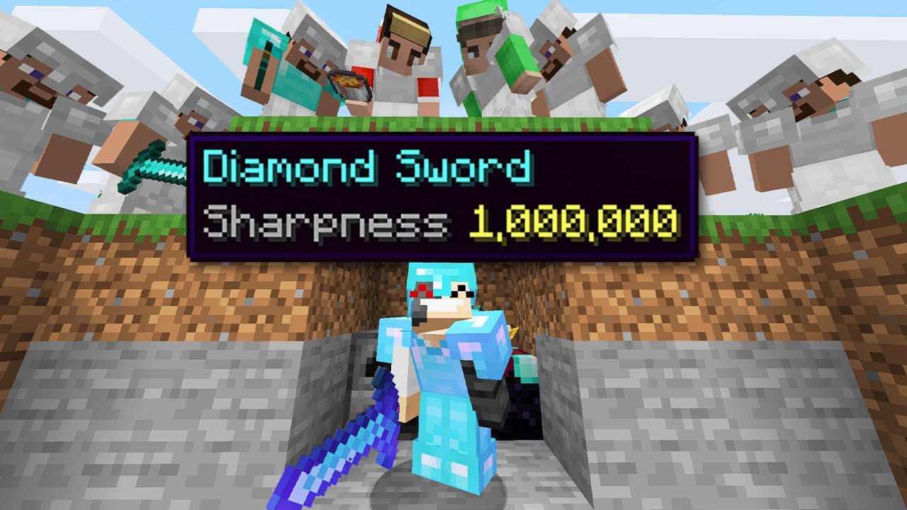 Minecraft Manhunt but I secretly used Sharpness 1,000,000...