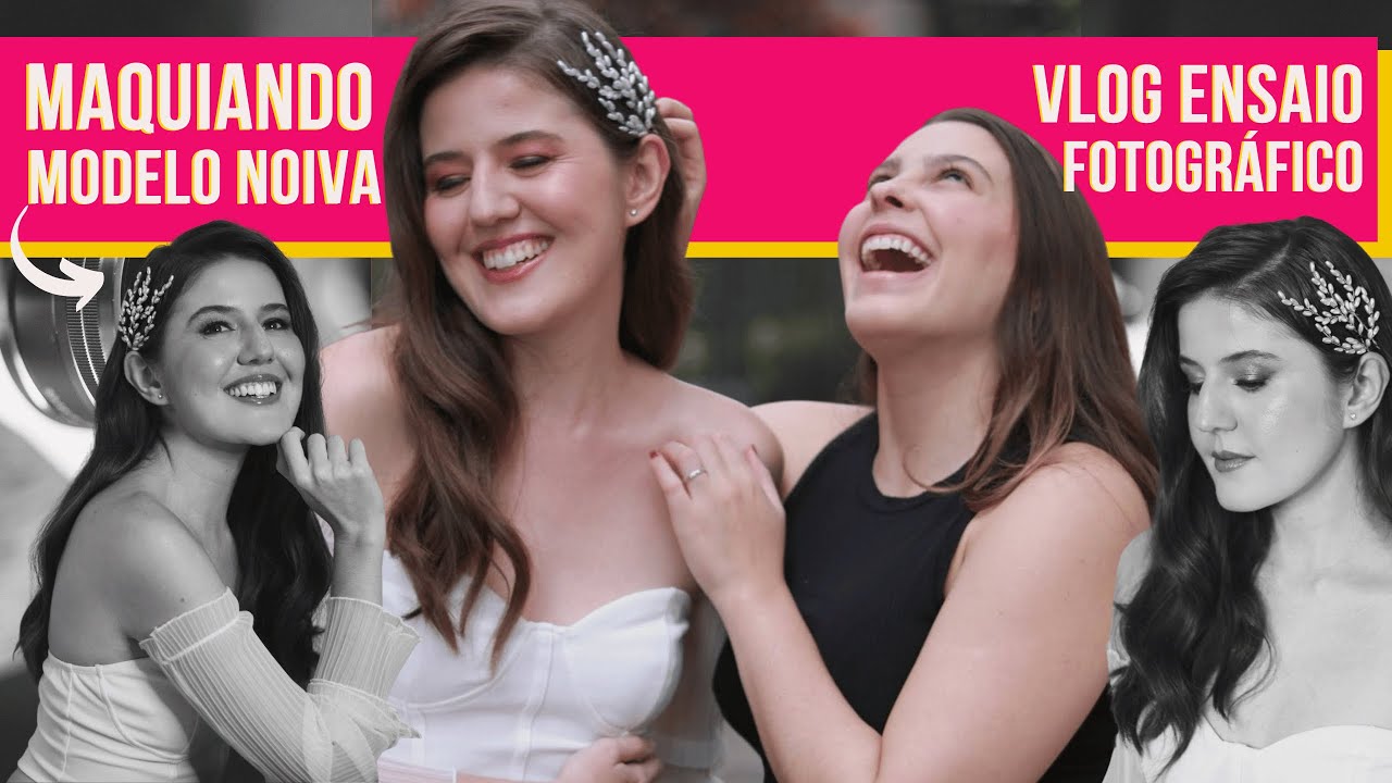 MAQUIANDO MODELO NOIVA GLAM: MAKE ROSA GLOW E ONDAS HOLLYWOOD | VLOG ENSAIO FOTOGRÁFICO!