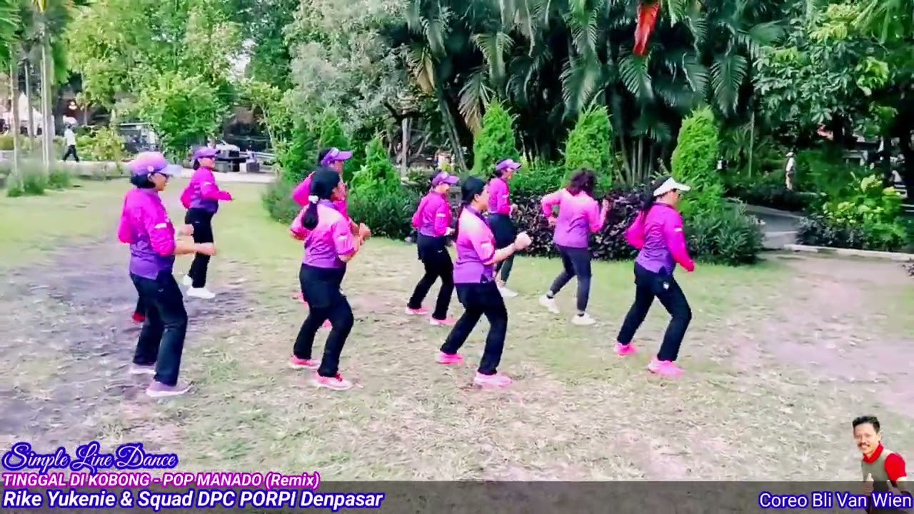 Simple Line Dance‼️Tinggal Di Kobong‼️Rike Yukenie & DPC PORPI Denpasar ‼️Coreo Bli Van Wien