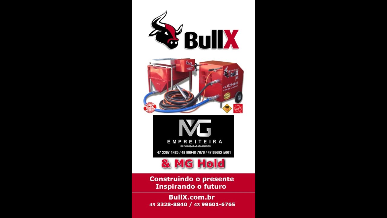 MG Empreiteira + MG Hold + BullX JET projetando 