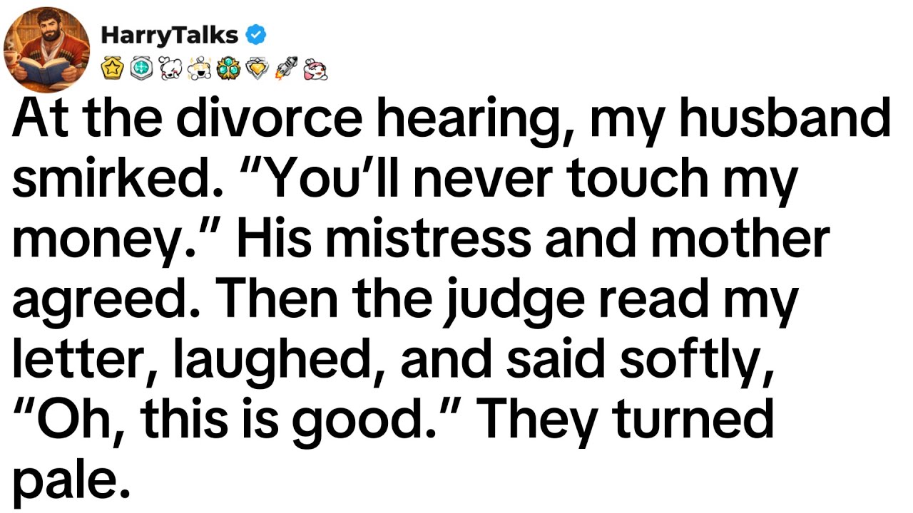 At the divorce hearing, my husband smirked. “You’ll never touch my money.” His mistress...