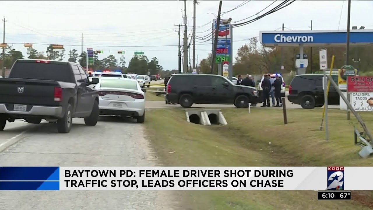 Baytown PD: Female drivers shot during traffic stop, leads officers on chase