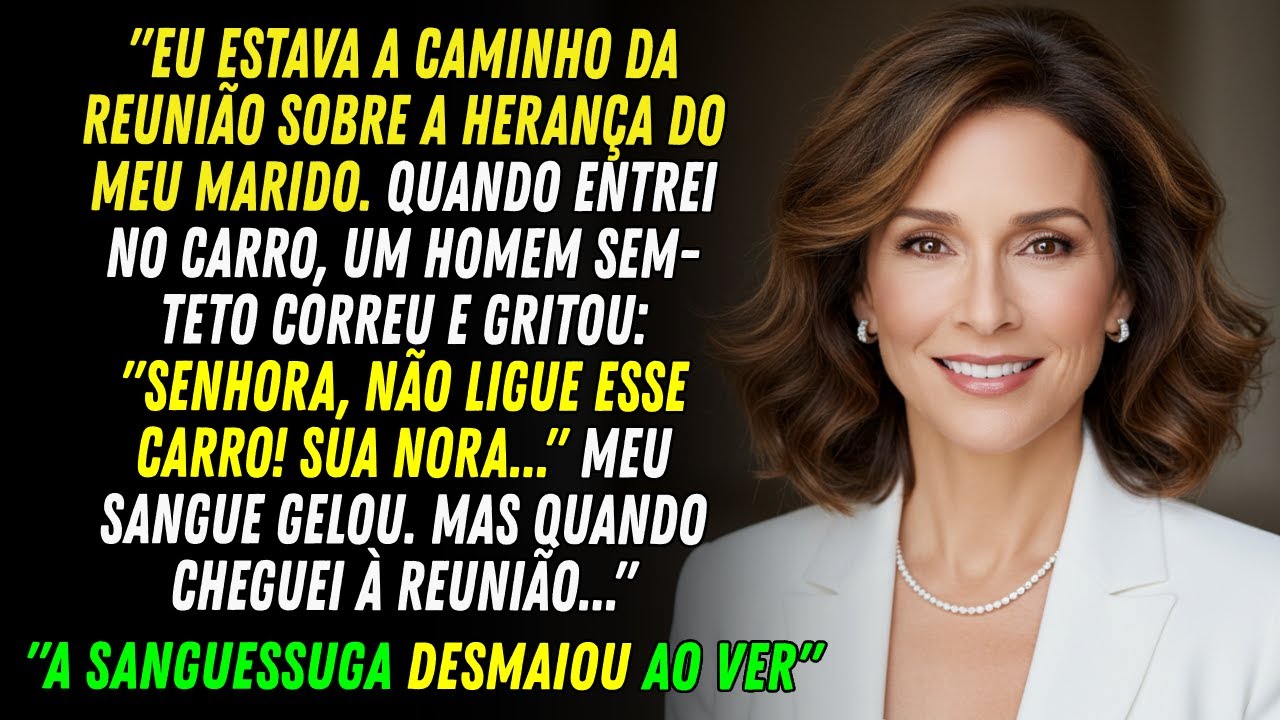 Eu estava a caminho da reunião sobre a herança do meu marido. Ao entrar no carro, um morador de rua.