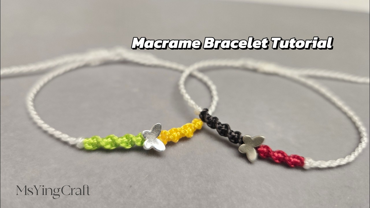 Easy Butterfly Bracelet Tutorial  26019 Macrame Friendship Bracelet