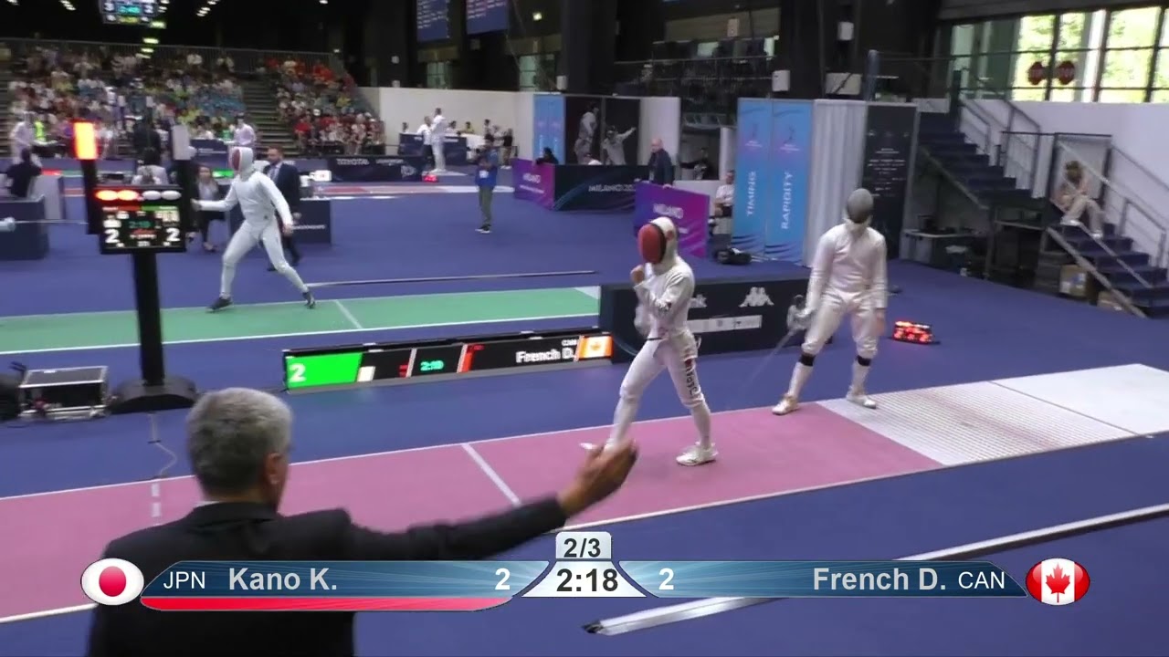2023 242 T64 32 E M Individual Milano ITA WCH RED FRENCH CAN vs KANO JPN