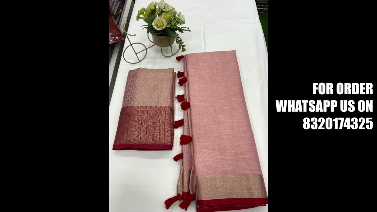 Linen With Zari Weaving Border Plain Saree Best Price || Latest Design Of  office wear saree 2022