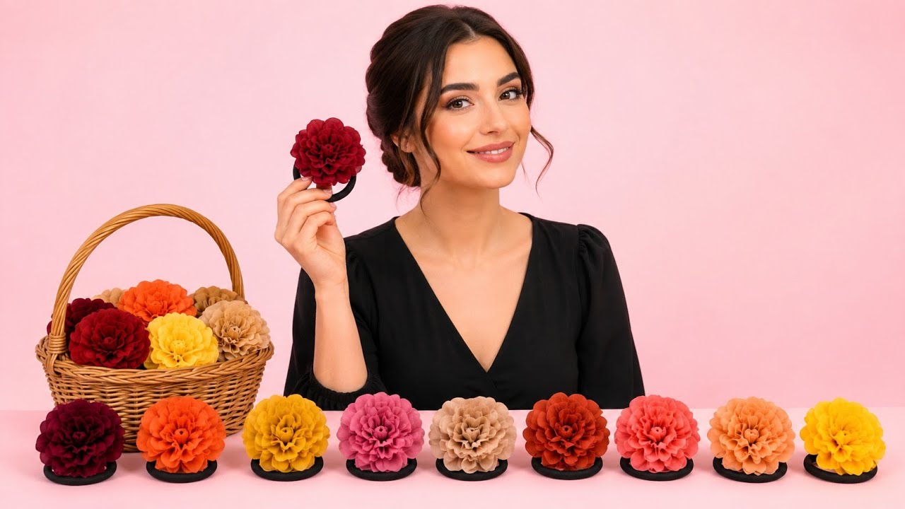آموزش ست کش مو و سنجاق🌸با روبان صورتی