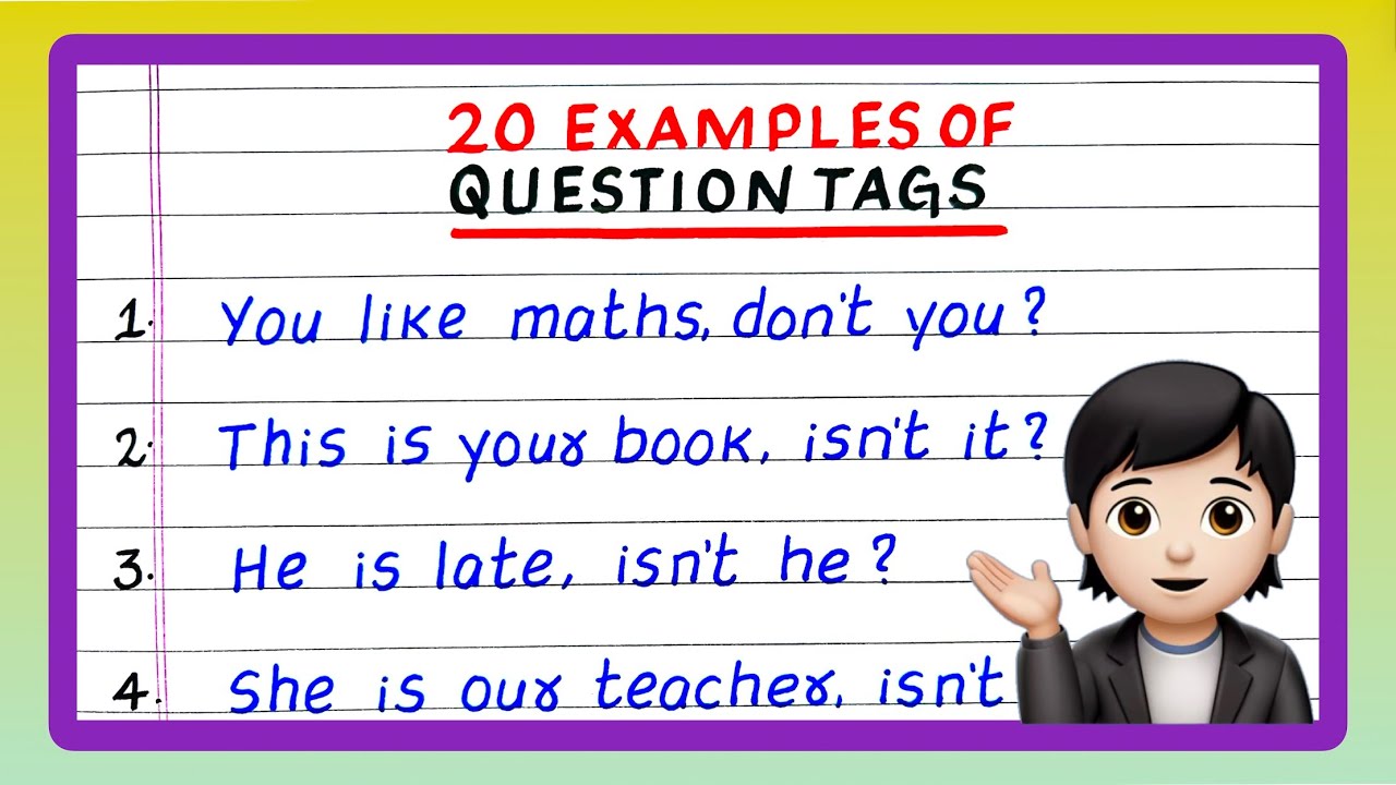 20 Question Tag | 20 Examples of Question Tags