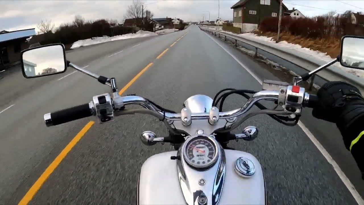 Winter riding in Norway | Yamaha Dragstar 650