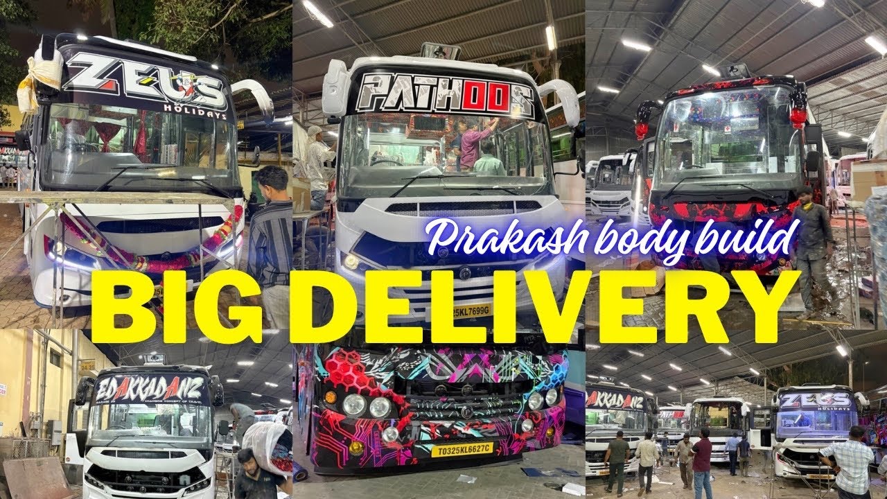 Big delivery in prakash body coach banglore🔥| all india permit bus | bus making video | New graphics
