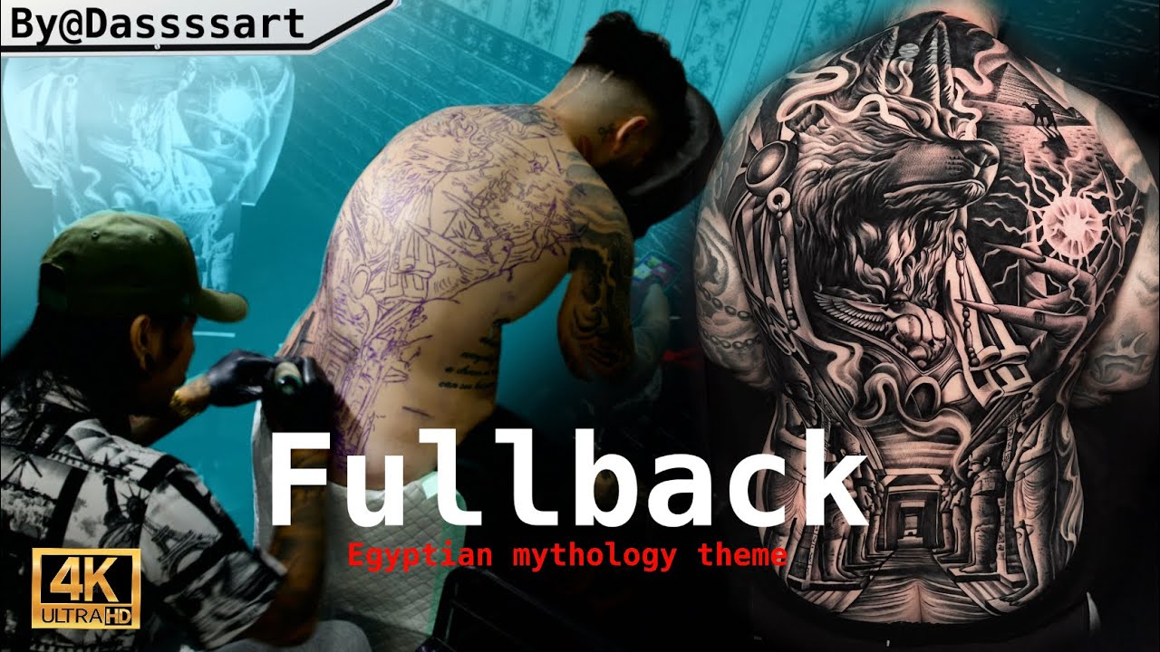 Egyptian Mythology Theme Fullback Tattoo ✅ With Mr.Memz Onal ||Done Artists By Dassssart||