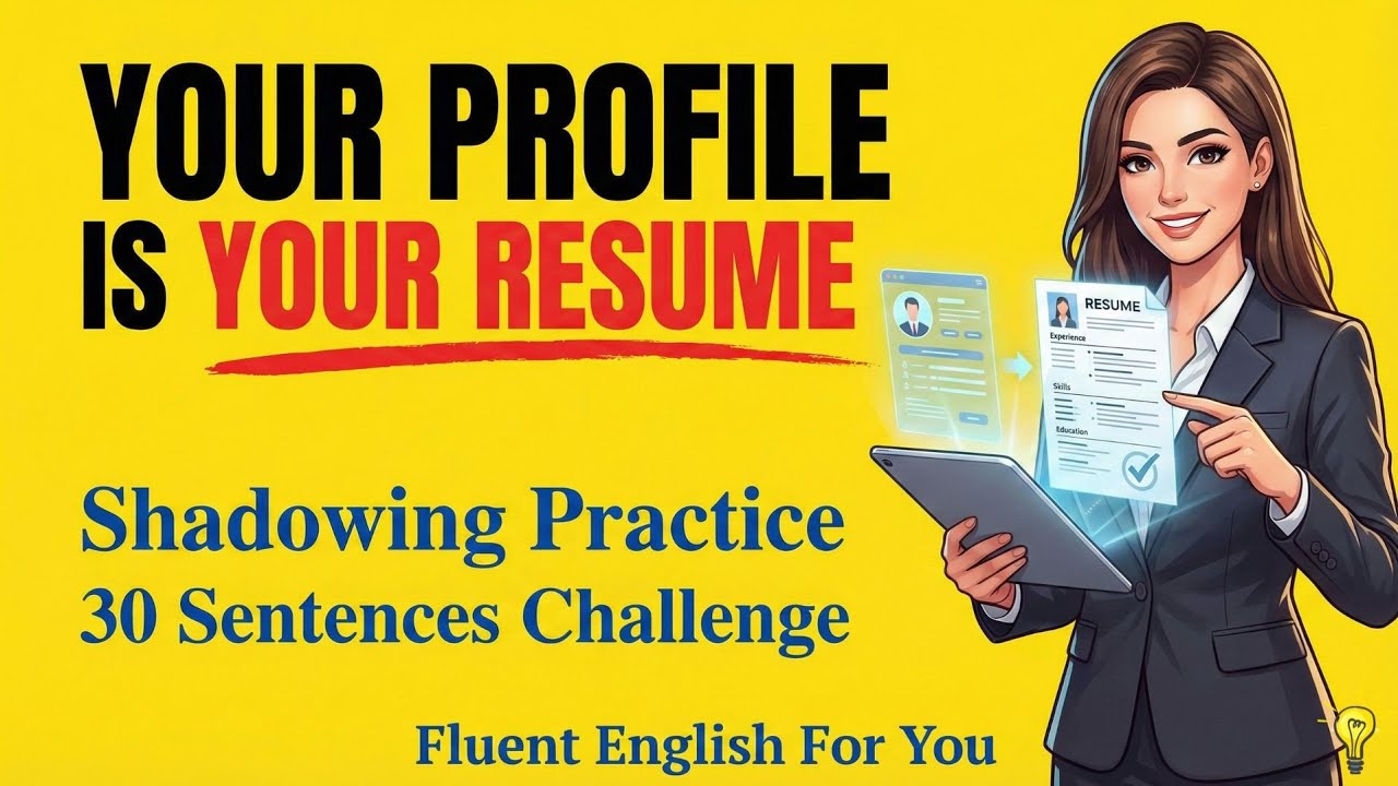DAY 12 of 31 - Your Profile is Your Resume | Shadowing English Speaking Practice Challenge | Podcast