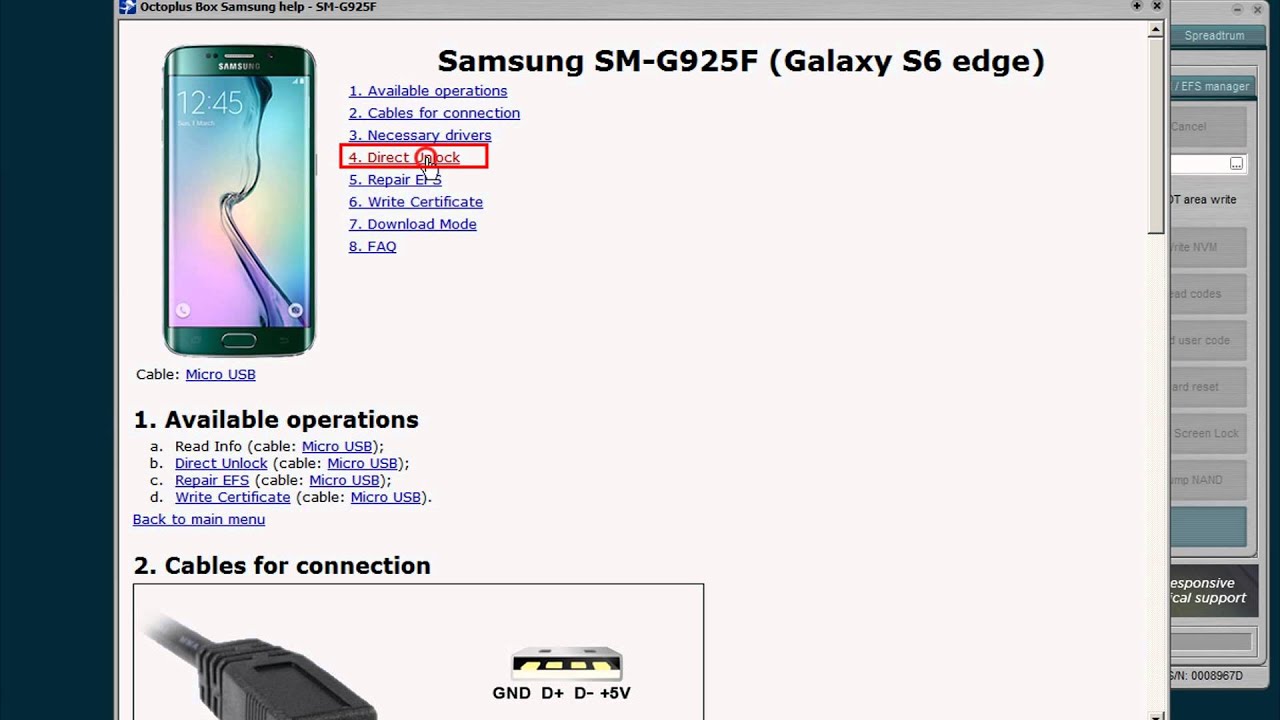 Samsung SM-G925F (Galaxy S6 Edge) Unlock with Octoplus Box