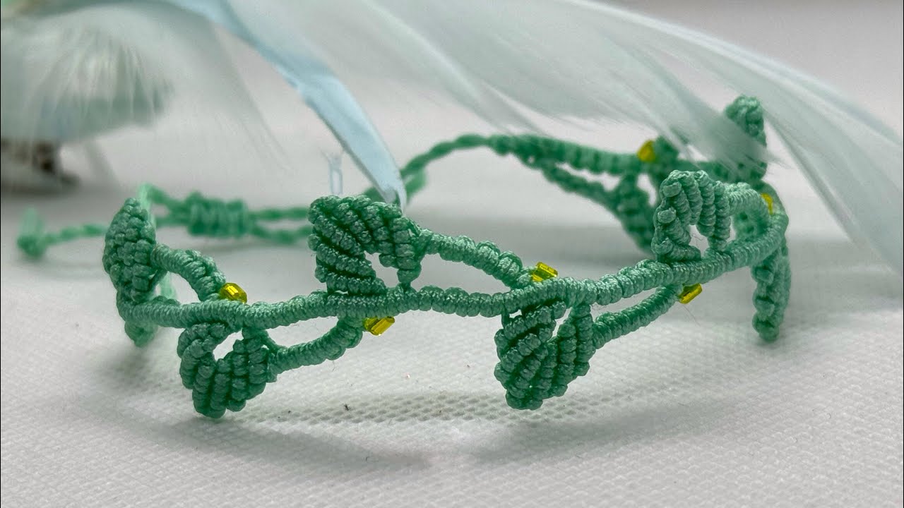 DIY Macrame Leaf Bracelet | Easy tutorial | #macrametutorial