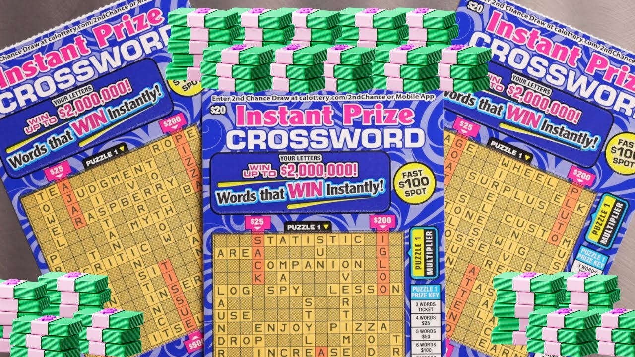 Instant Prize Crossword! 🤑🎫 🤑$20 Crossword Scratcher💲🤑 Scratch Off Lottery Tickets