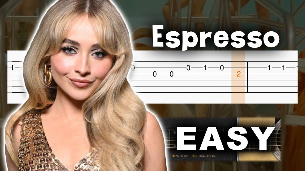 Sabrina Carpenter - Espresso - EASY Guitar tutorial (TABS)