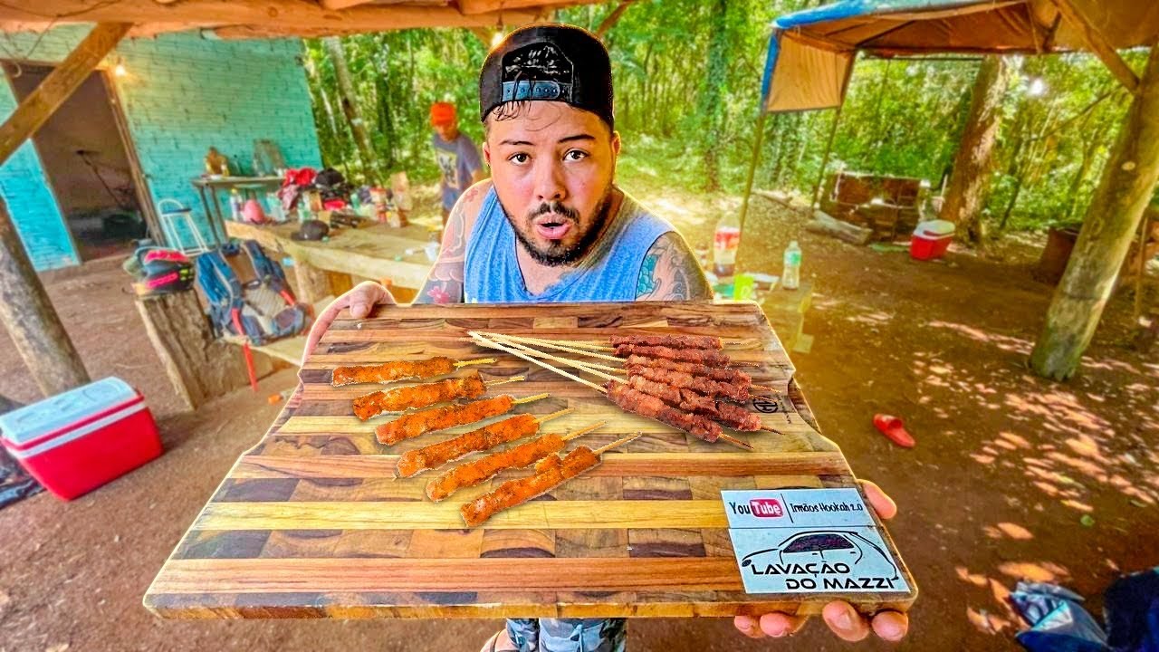 O MELHO CHURRASCO DE ESPETINHO NO ACAMPAMENTO