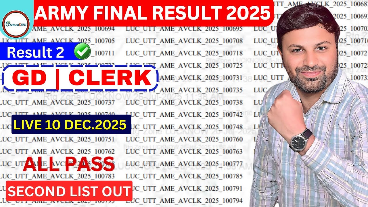 GOOD NEWS 🥰ALL ARO CLERK RESULT 2 OUT 2025 | ARMY FINAL SECOND MERIT LIST CLERK LIST OUT