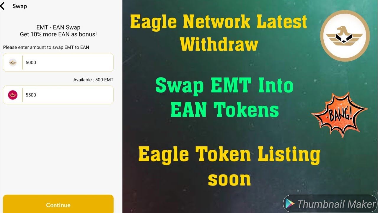 Eagle Network Withdraw Latest News || How To Swap EMT Into EAN Tokens In CryptoKara Wallet