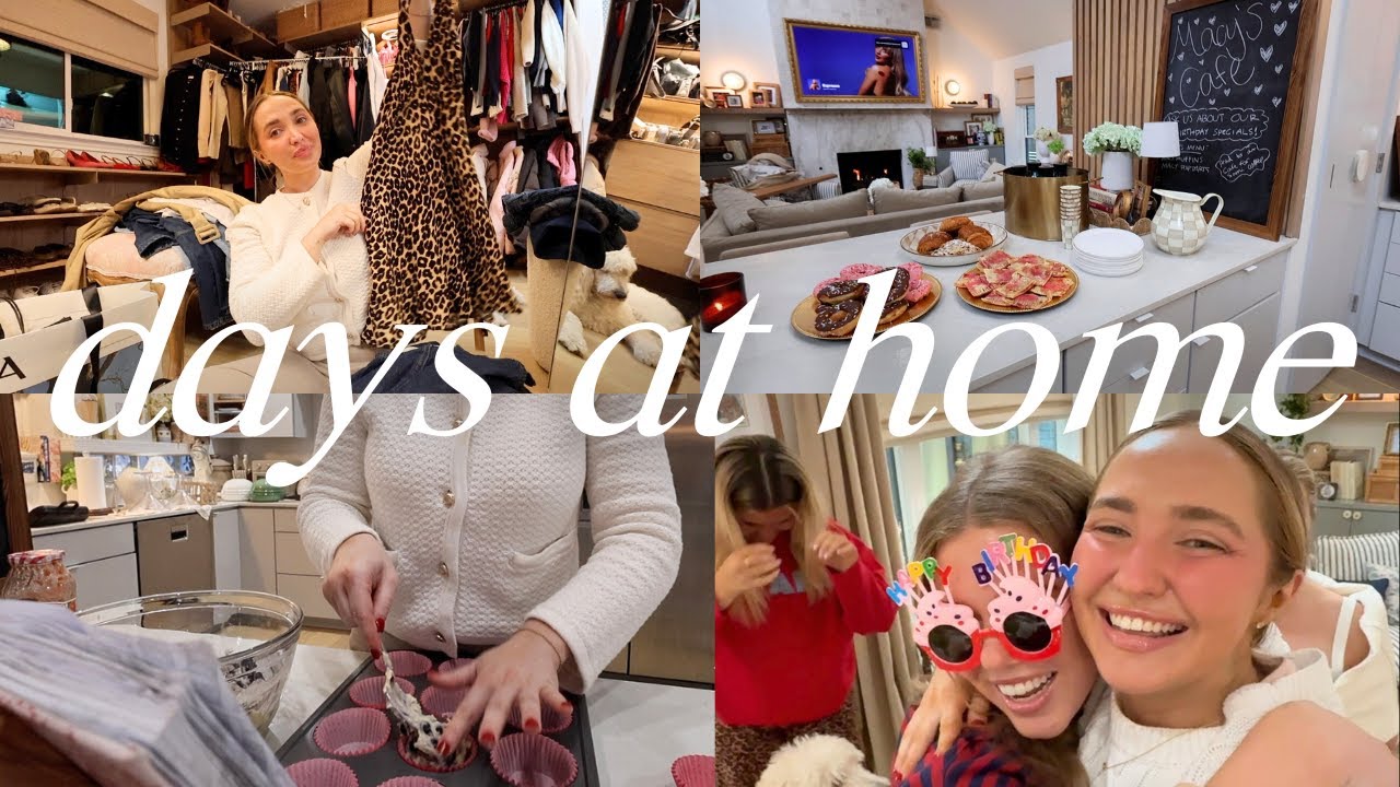 COZY DAYS AT HOME 🏡🛁 hosting a surprise birthday breakfast, mall haul, new curtains & long run