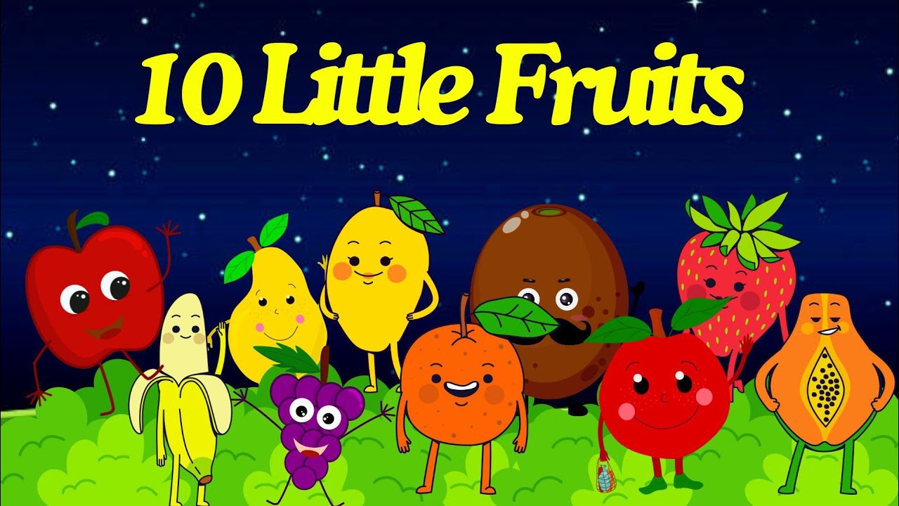 Ten Little Fruits Jumping On The Bed | 10 Little Fruits | #10littlefruits Viral Video on YouTube