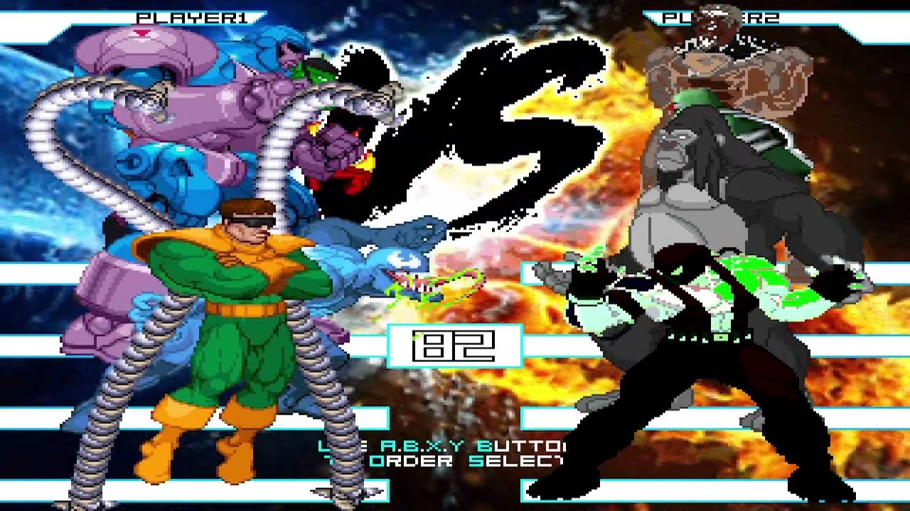 KOF MUGEN Tag Team Dr octopus Venom Sentinel Super skrull Vs Bane Gorilla grodd Doomsday General Zod