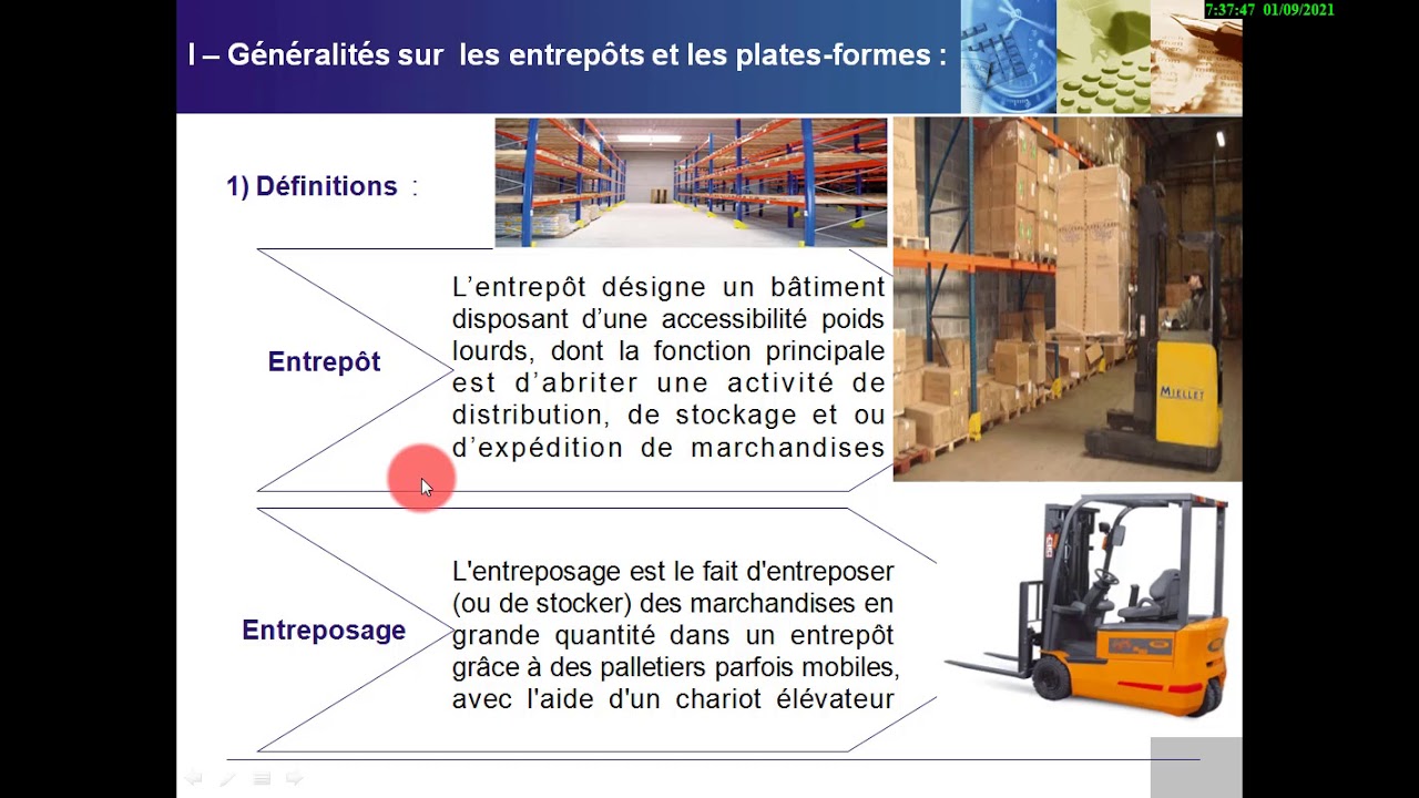 الدرس 20 : Gestion d'Entrepôt et Plate Forme Logistique
