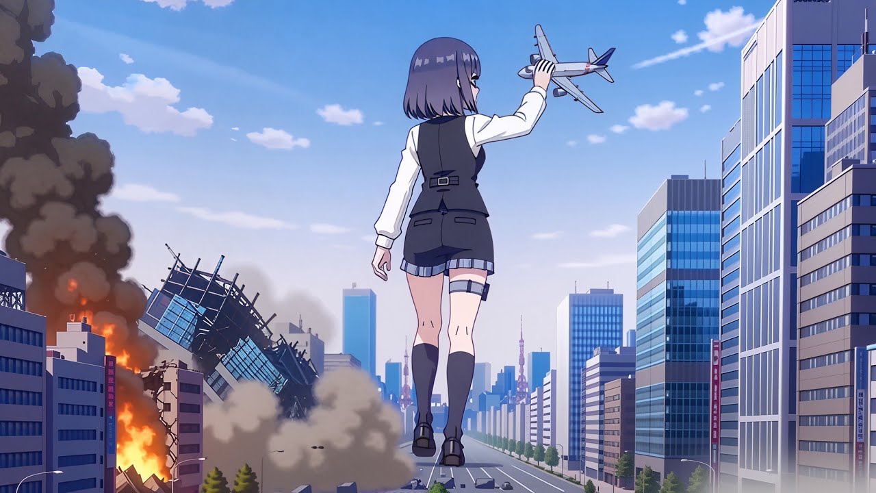 Giantess Growth | The Giant Girl Destroys the City