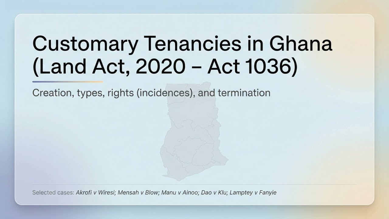 Customary Tenancies
