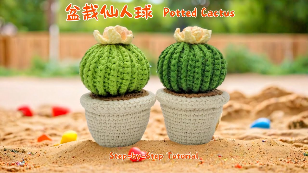 Ручной кактус в горшке – милое и простое амигуруми крючком