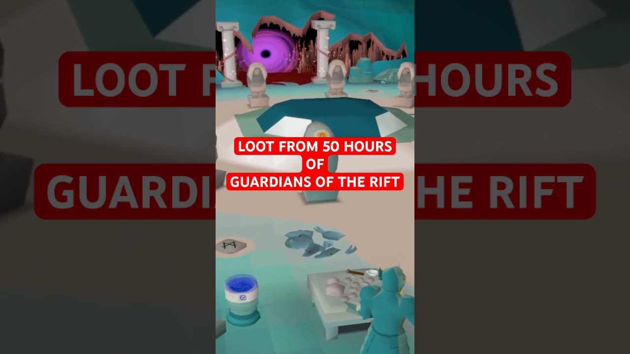 Добыча за более чем 50 часов игры Guardians of the Rift в OSRS