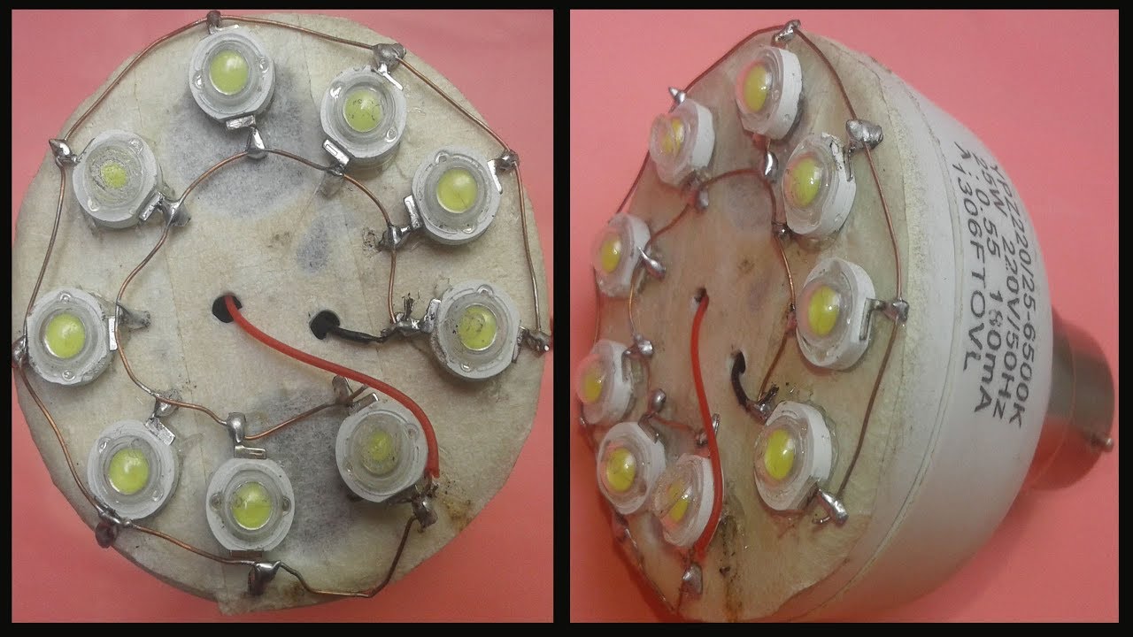 Convert old broken CFL into LED Bulb #1