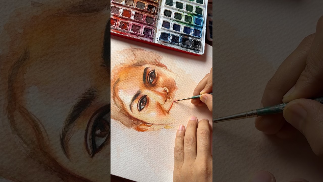 WATERCOLORS PORTRAIT |#saipallavi #watercolorpainting #artshorts